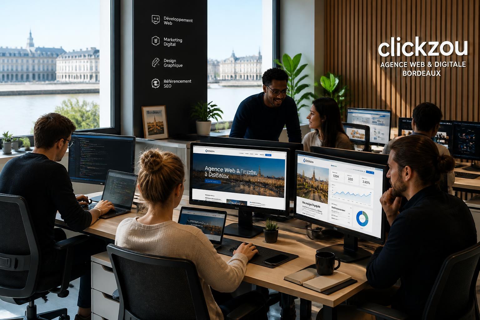 découvrez les services authentiques et innovants de l'agence web digitale clickzou à bordeaux, spécialisée en création de sites, marketing digital et solutions sur mesure.