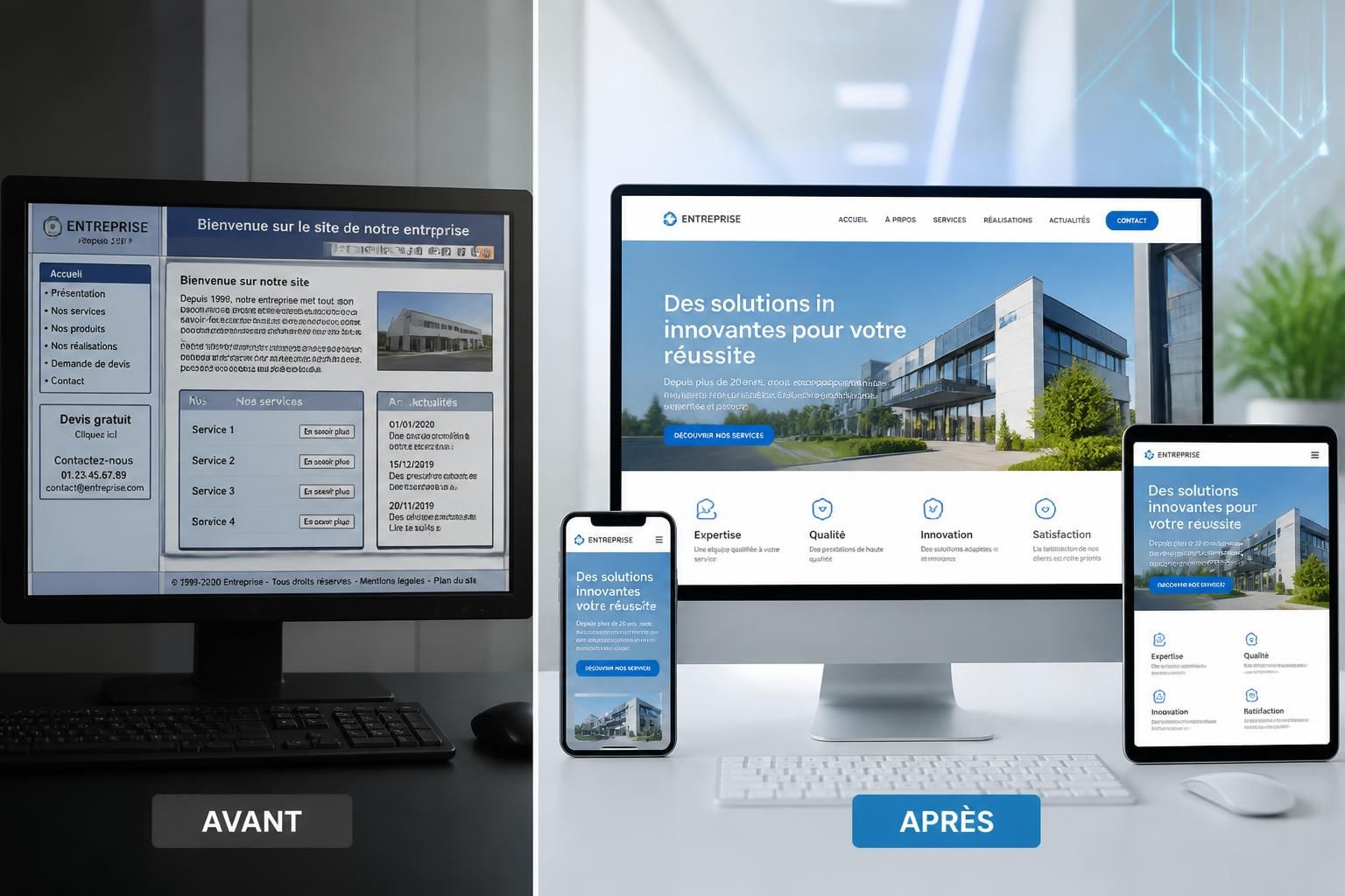 offrez une transformation complète à votre site internet et modernisez votre présence en ligne pour attirer plus de visiteurs et booster votre activité.
