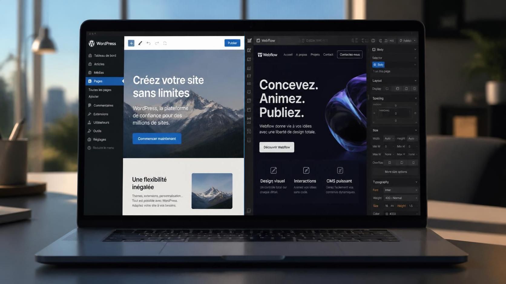 découvrez les avantages et inconvénients de wordpress et webflow pour choisir la meilleure plateforme pour créer votre site web en 2024. conseils et comparatif détaillé.